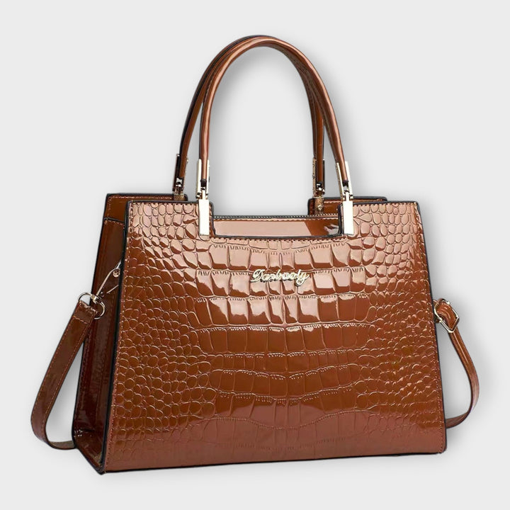Maison Verdelle | Shiny Crocodile Skin Pattern Handbag