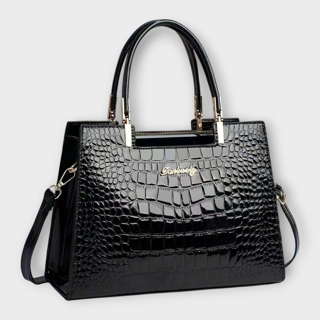 Maison Verdelle | Shiny Crocodile Skin Pattern Handbag