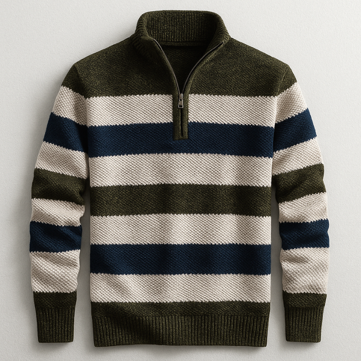 Men's Knit Pullover with Zip
