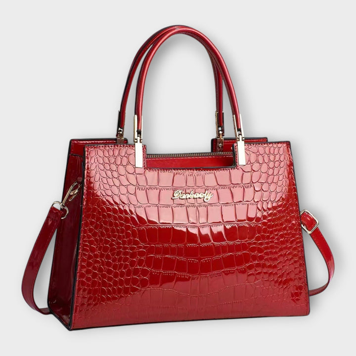 Maison Verdelle | Shiny Crocodile Skin Pattern Handbag