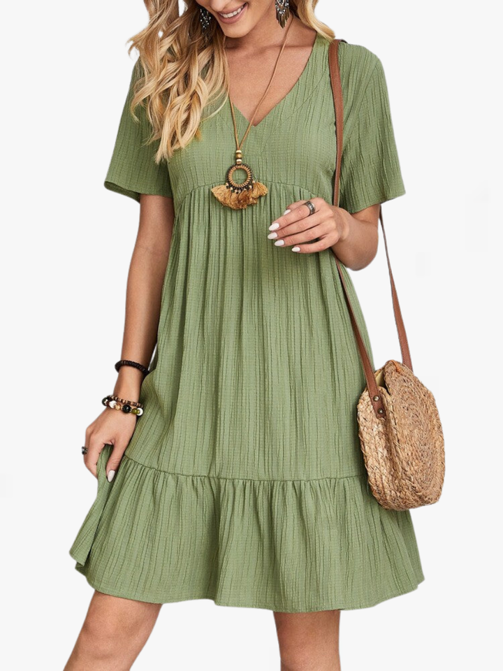 Lynda | Elegant Layered Dress with Tummy Coverage