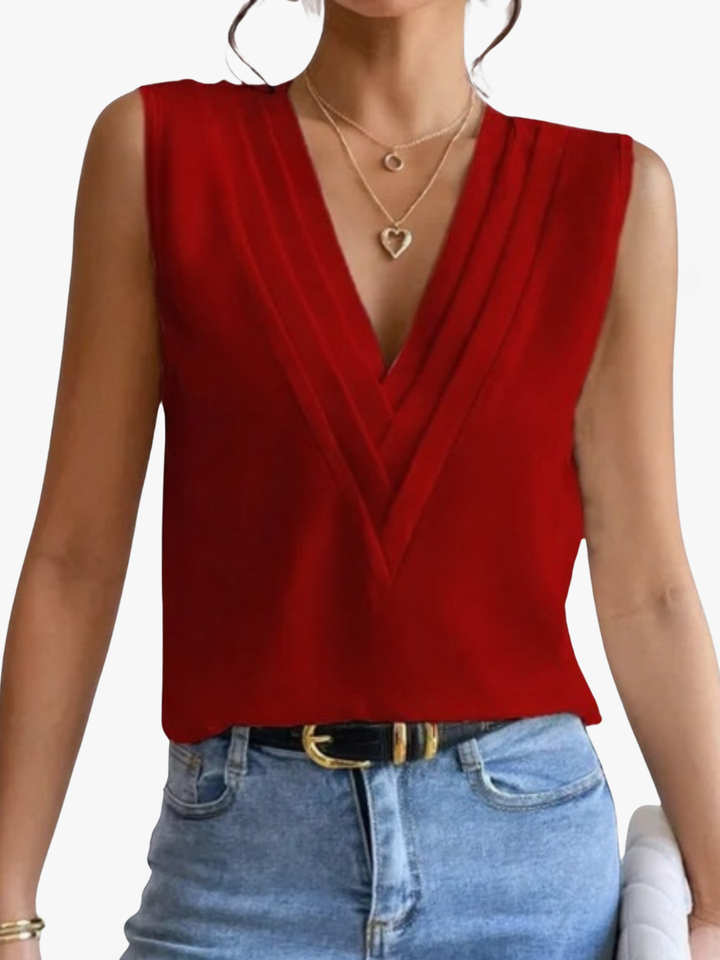 Jade | Lightweight Sleeveless V-Neck Top