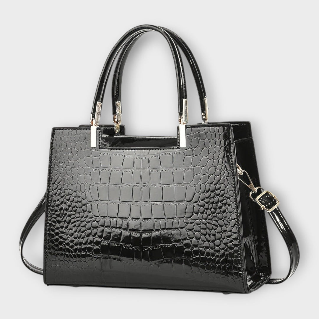 Maison Verdelle | Shiny Crocodile Skin Pattern Handbag