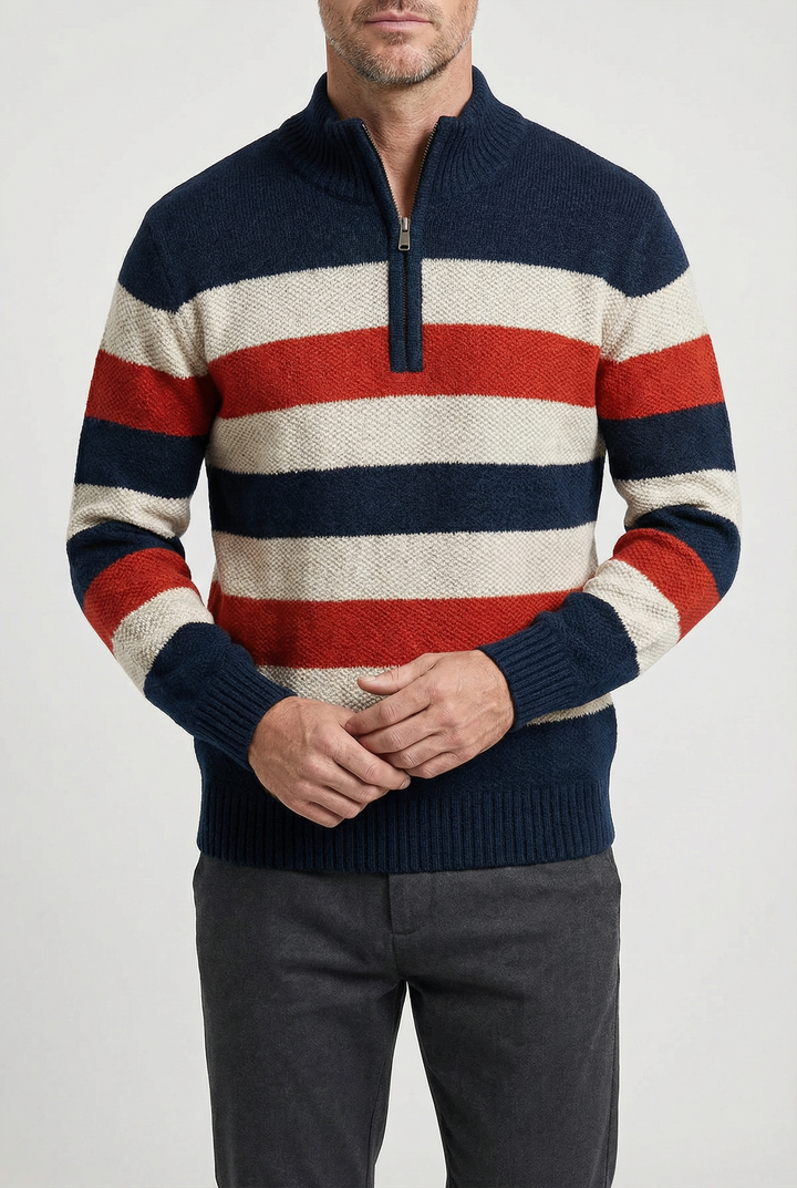 Men's Knit Pullover with Zip