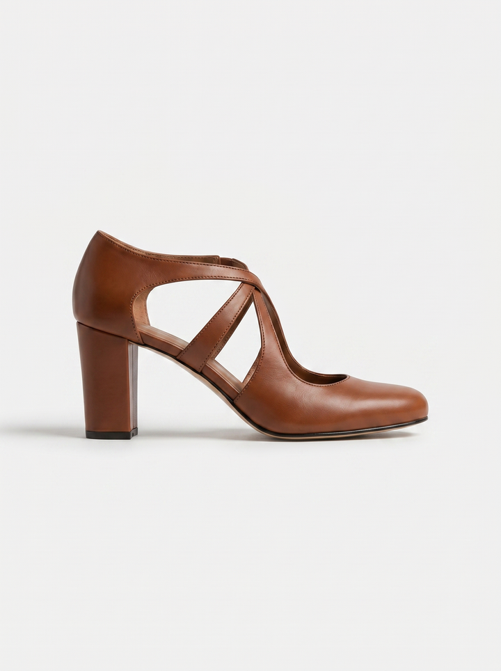 Camille | Elegant Leather Comfort Heels