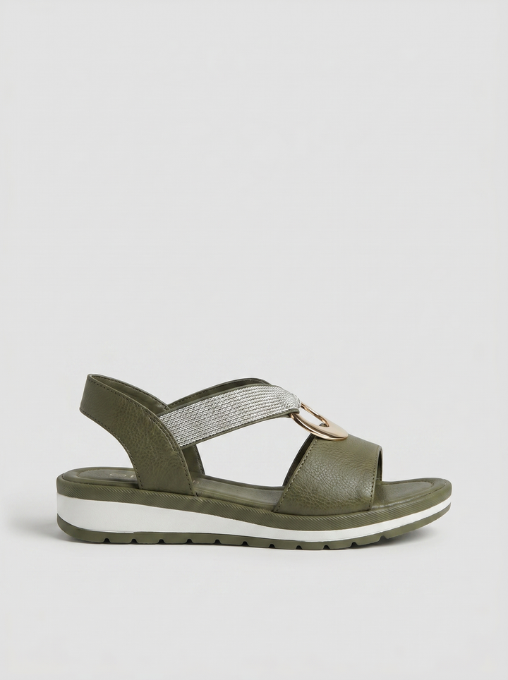 Marlenia | Flat Sandals With Metal Buckle